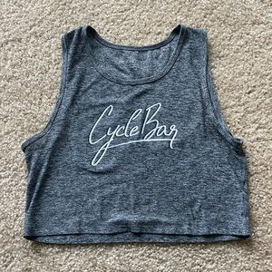 Beyond Yoga Cyclebar cropped gray tank